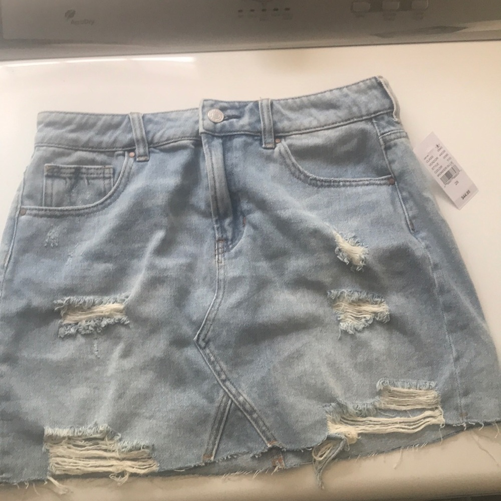 PAC SUN ripped jean skirt